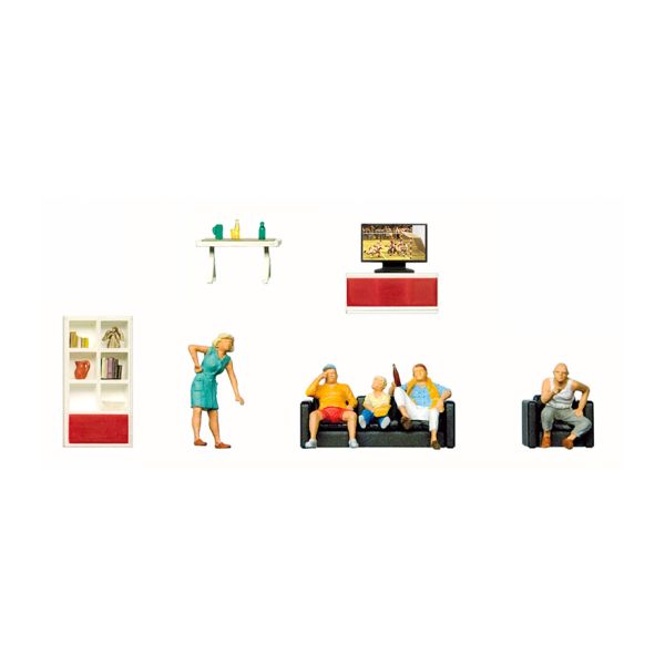 Preiser H0 - 10649 - TV Kijkende Familie - Set