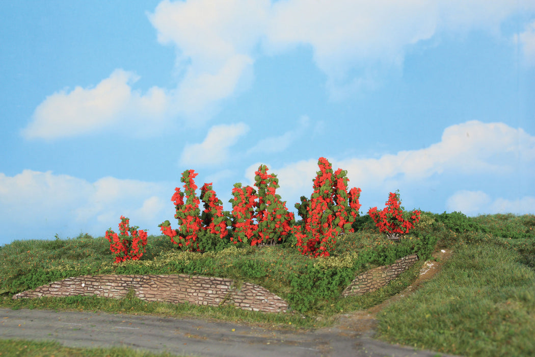 Heki 11801 - 6x Rose bushes (3-6cm) - Red/Green