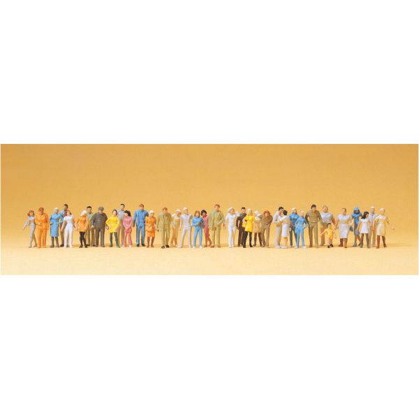 Preiser H0 - 14402 - 36 Stuks Figuren - Lopend / Staand