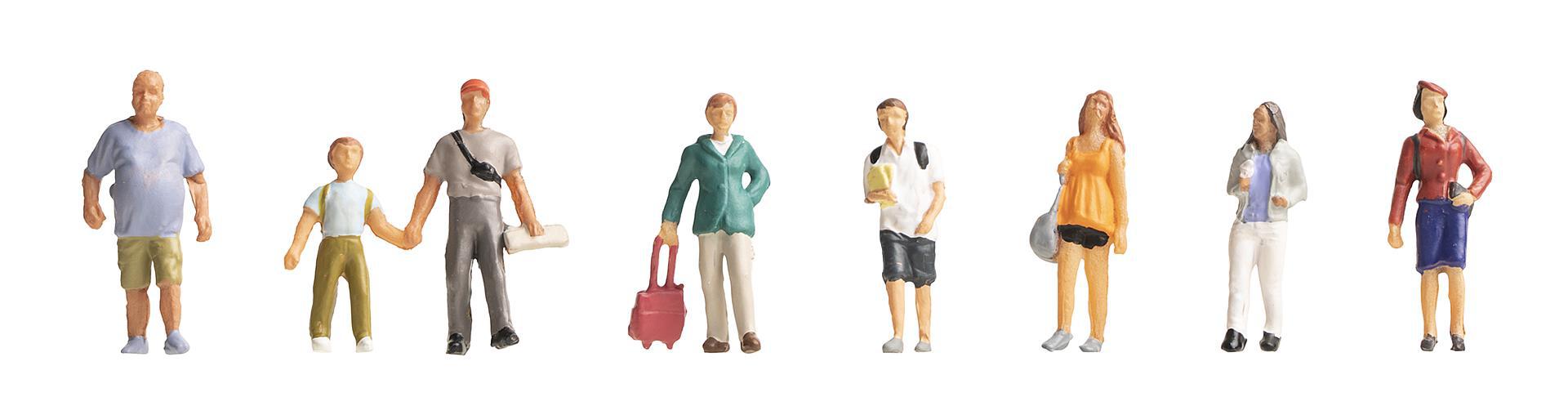 Faller H0 - 151677 - Set van 8 Staande Figuren (Toeristen)