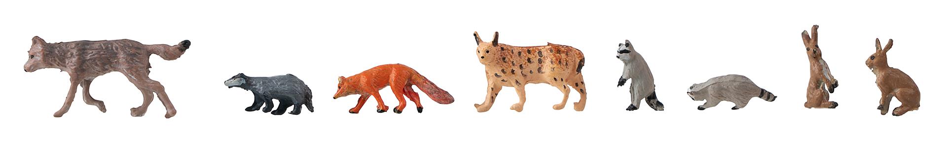 Faller H0 - 151915 - Set van 8 Figuren - Dieren in het Bos