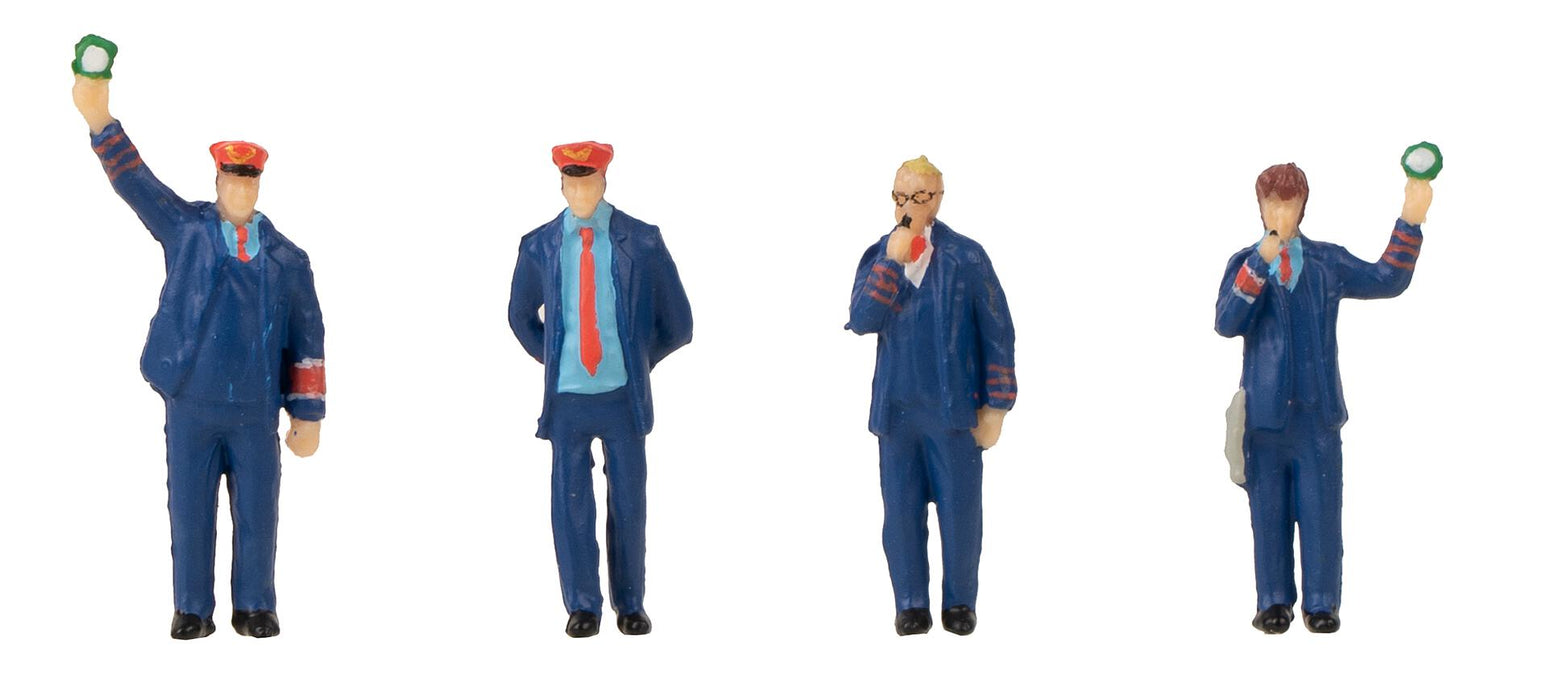 Faller H0 - 180237 - Set van 4 Figuren - Spoorweg Personeel (Sound)