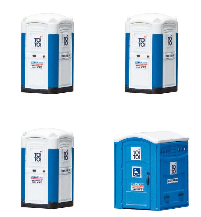 Faller - 180543 - H0 - 4 x Mobiele Toiletten (WC) - TOI