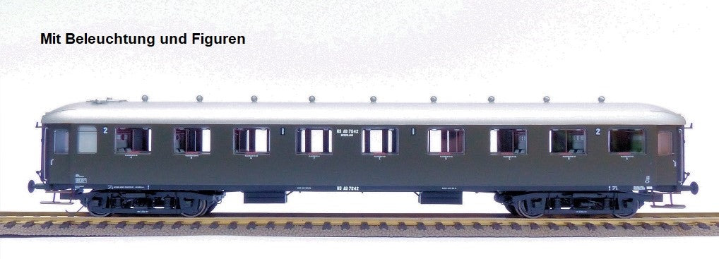 Exact Train - EX10042 - Passagiersrijtuig NS - Olijfgroen - met Verlichting en Figuren