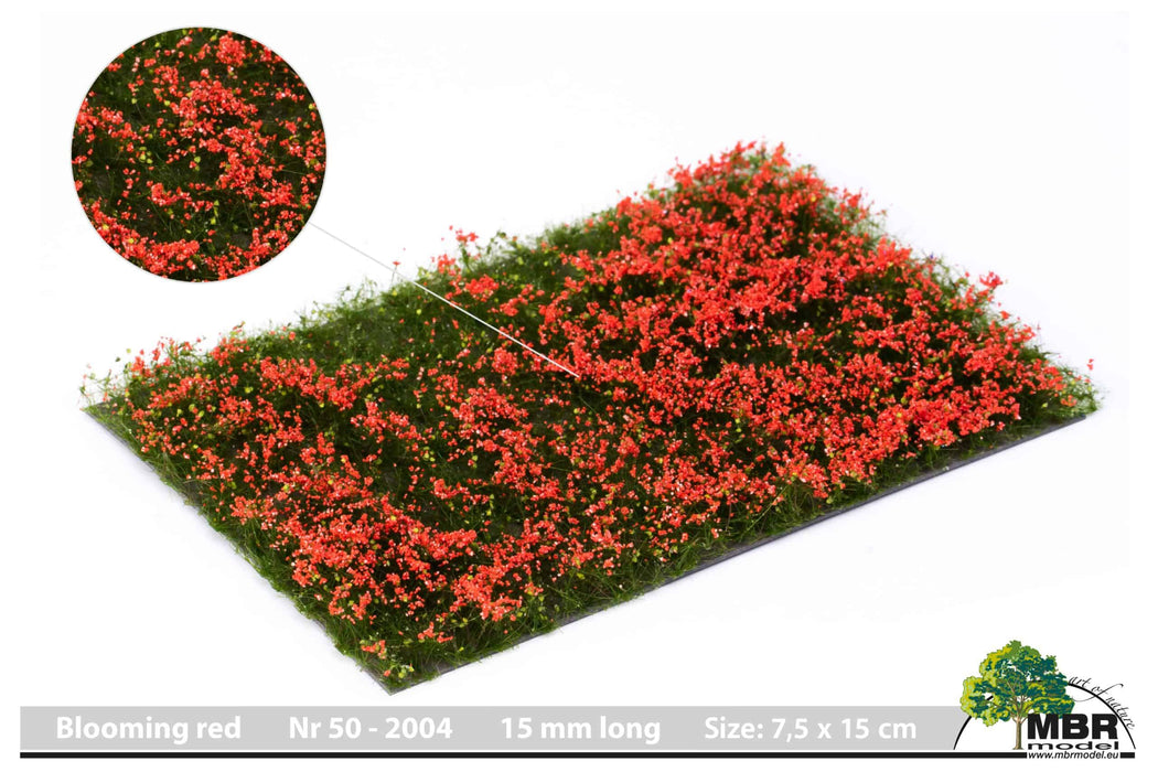 MBR 50-2004 - Rode Bloemen in Grasveld - 7,5 x 15cm