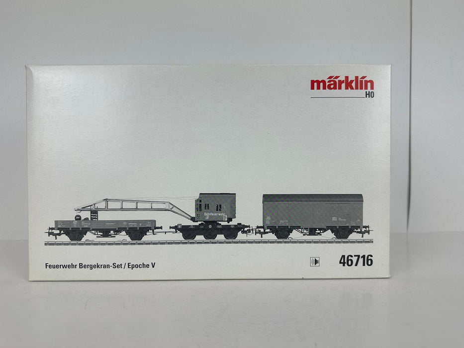 Märklin 46716 – Digital Fire Brigade "Krupp-Ardelt 10t" Mountain Crane Set – DB AG