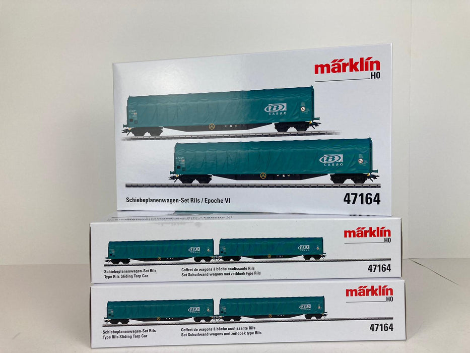Märklin 47164 - Set Wagons Rils "B-Cargo" - Freight wagons with canvas