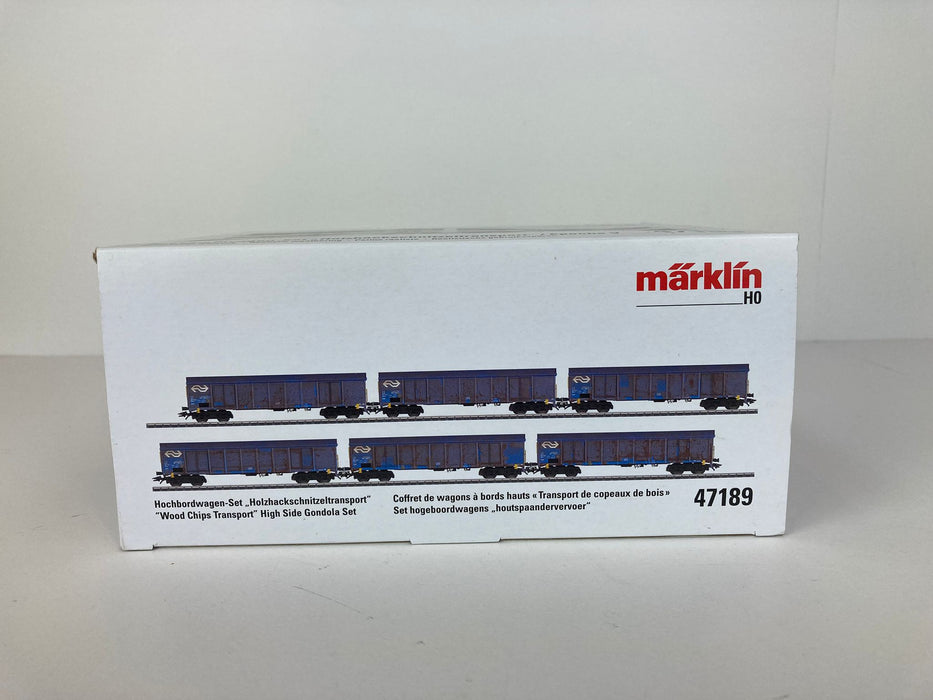 Märklin 47189 – NS Güterwagenset „Hackschnitzeltransport“ – Gealtert – 6x Wagen