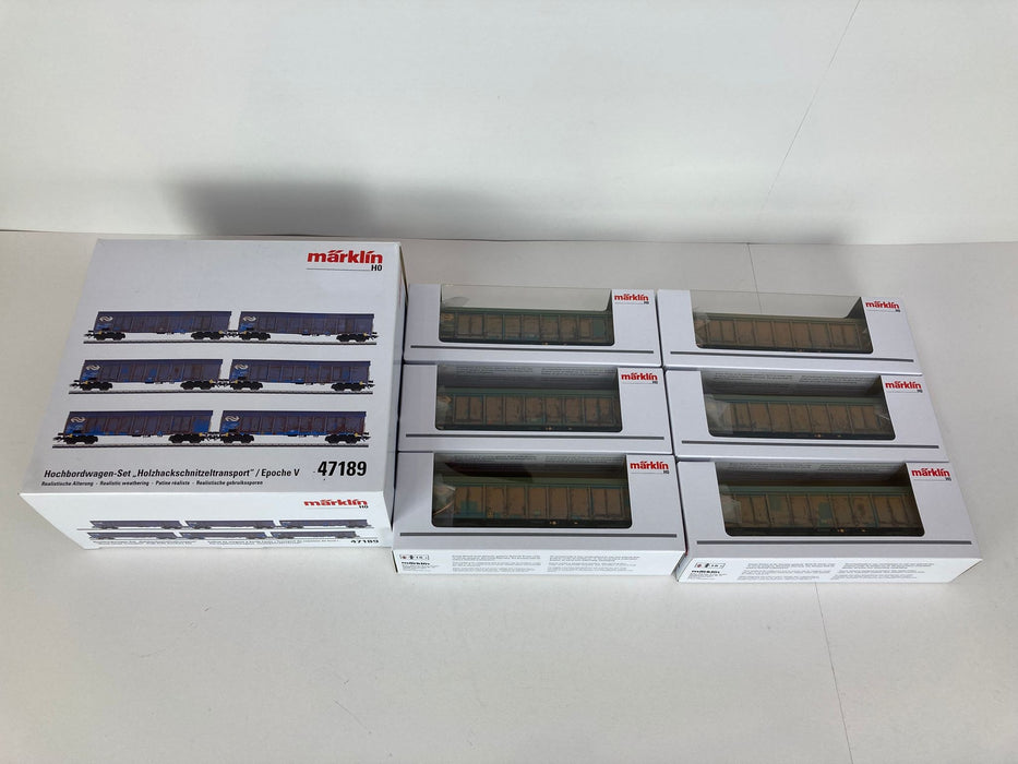 Märklin 47189 – NS Güterwagenset „Hackschnitzeltransport“ – Gealtert – 6x Wagen