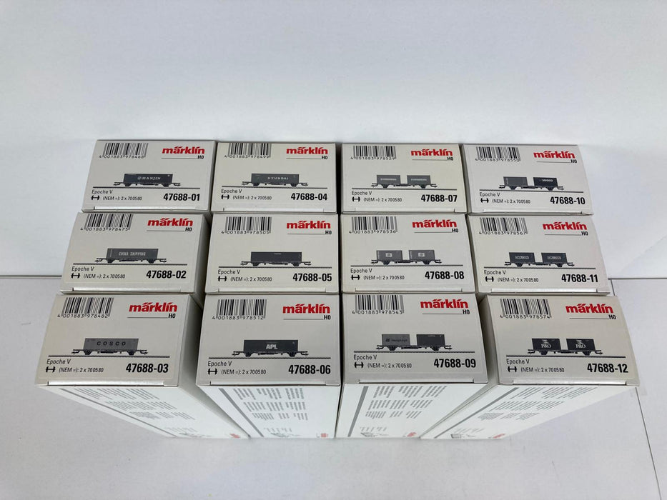 Märklin 47688 - 12 x Containerwagen-Set - NS - Verschiedene Container
