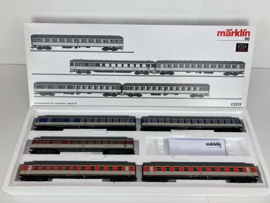 Märklin 43919 - Set of express train carriages "Pop colours" A/Büm - DB