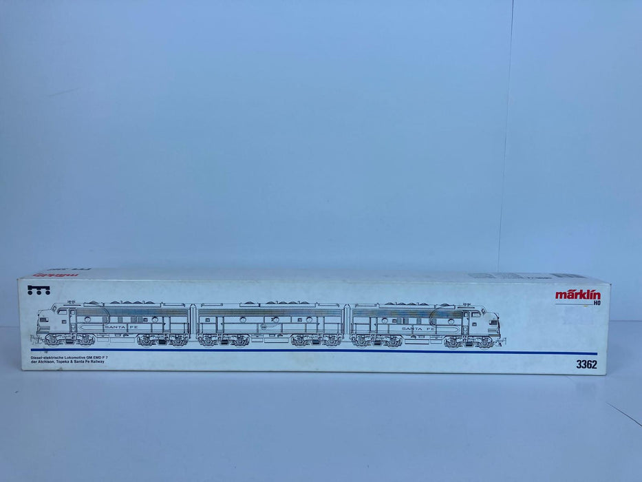 Märklin 3362 - Dreiteiliger F7 EMD „Santa Fe“ Blau/Silber - USA