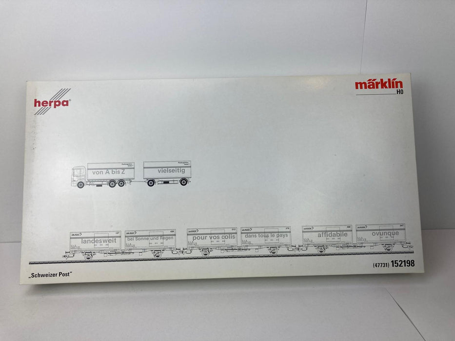Märklin 47731 (Herpa 152198) - Schweizer Postset - Waggons und LKW