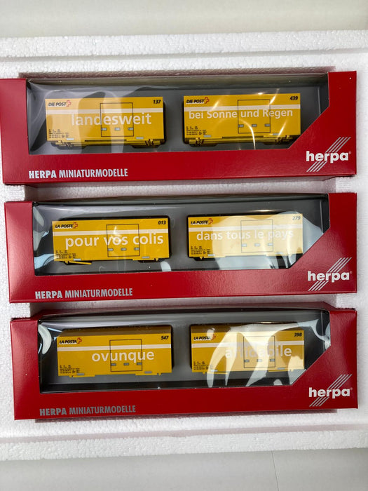 Märklin 47731 (Herpa 152198) - Schweizer Postset - Waggons und LKW