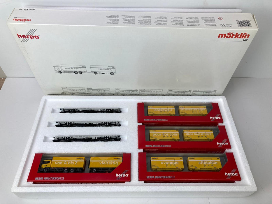 Märklin 47731 (Herpa 152198) - Swiss Post Set - Wagons and Truck