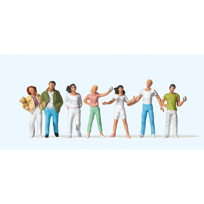 Preiser H0 - 10291 - Set van 7 Jongeren