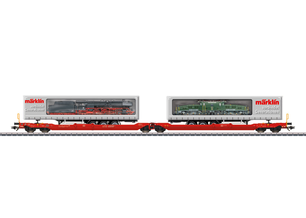 Märklin 47477 - Set Goederenwagons - Sdggmrss 738 - DB AG - Met Draagwagens