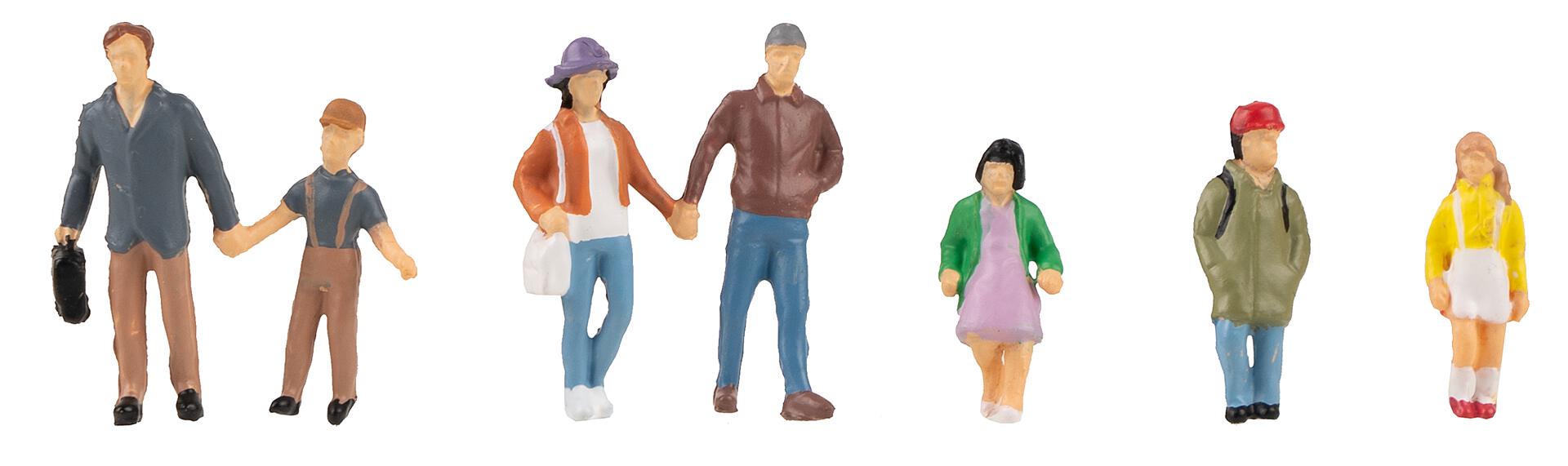 Faller H0 - 151666 - Set van 7 Figuren - Ouders met Kinderen