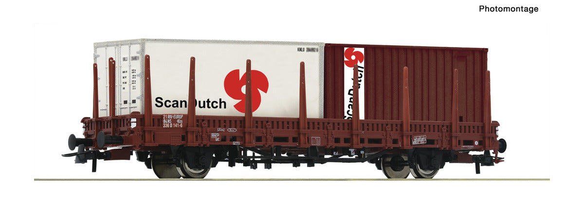 Roco 6600289 – Rongenwagon - NS - IV - Met Container "ScanDutch"