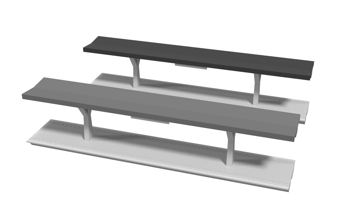 H0 - Märklin C-Rails - Modulair Station - V-Dak - 302mm (Faller Afmeting)