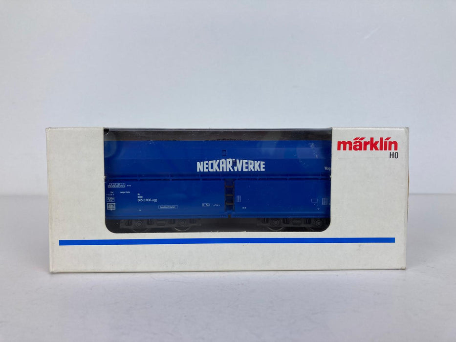 Märklin 84623 - Blauwe zelflosser 'Neckarwerke' - DB - Goederenwagon