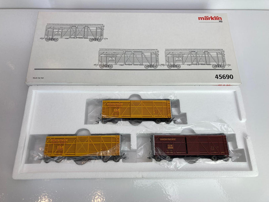 Märklin 45690 - 3 x Amerikaanse Boxcars - "Stock Cars" - Union Pacific