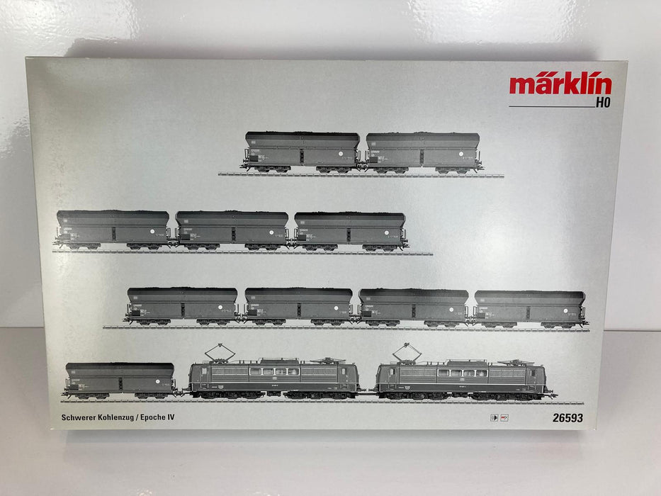Märklin 26593 - 12-Delige Treinset - DB BR 151 in Dubbeltractie + Zelflossers