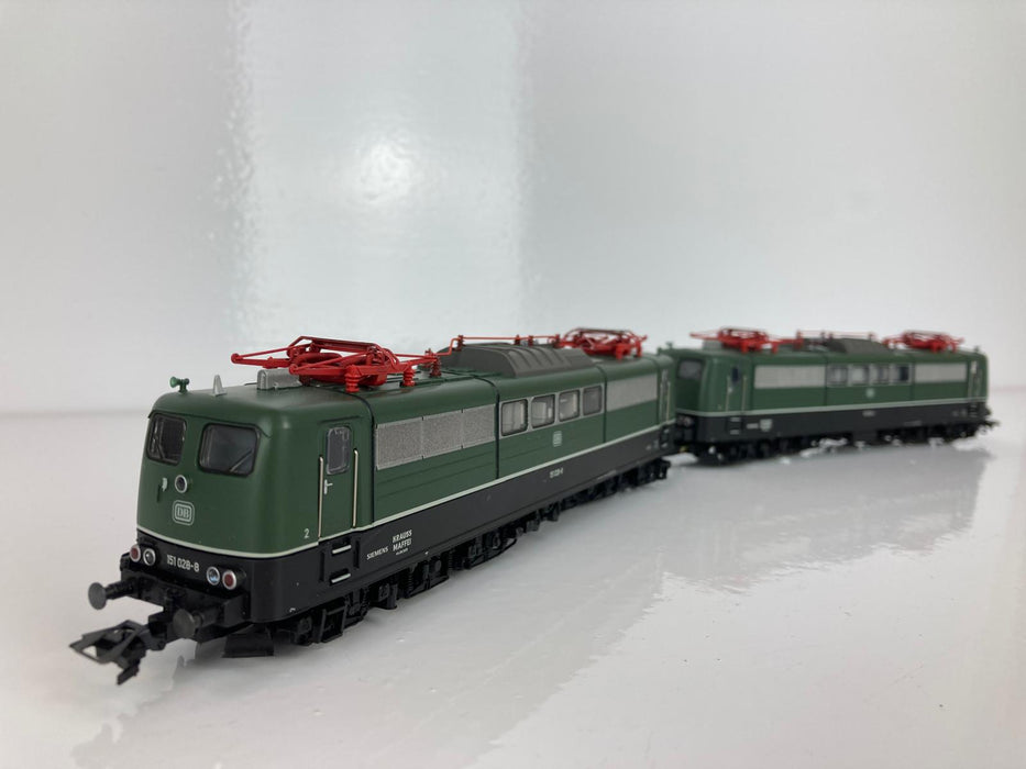 Märklin 26593 - 12-Delige Treinset - DB BR 151 in Dubbeltractie + Zelflossers