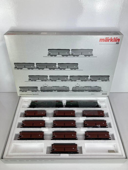 Märklin 26593 - 12-Delige Treinset - DB BR 151 in Dubbeltractie + Zelflossers