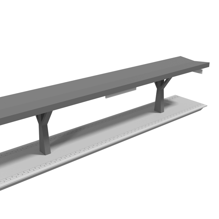 H0 - Märklin C-Rails - Modulair Station - V-Dak - 302mm (Faller Afmeting)