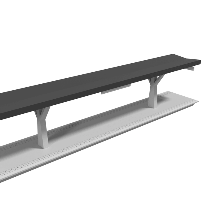 H0 - Märklin C-Rails - Modulair Station - V-Dak - 302mm (Faller Afmeting)