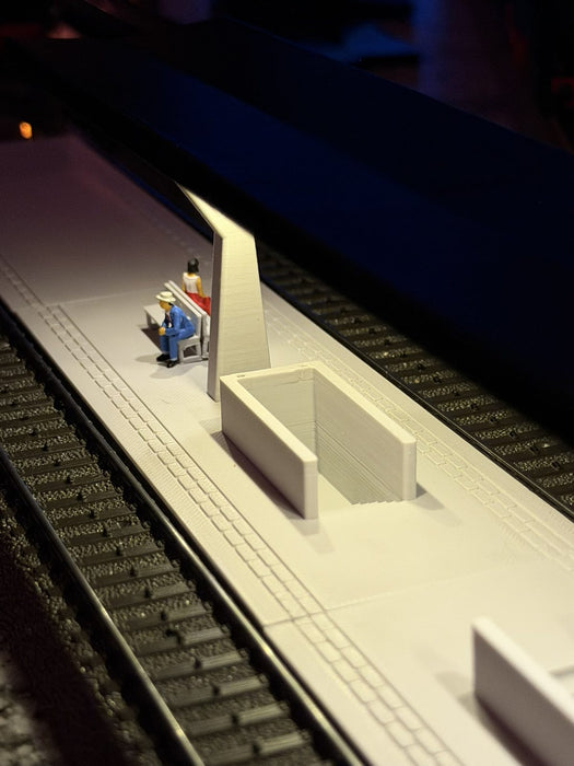 H0 - Märklin C-Rails - Modulair Station - V-Dak - 302mm (Faller Afmeting)