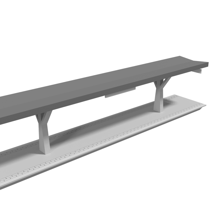 H0 - Märklin C-Rails - Modulair Station - V-Dak - 302mm (Faller Afmeting)