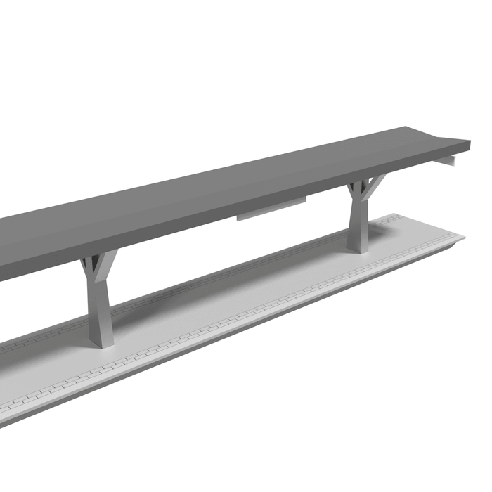 H0 - Märklin C-Rails - Modulair Station - V-Dak - 302mm (Faller Afmeting)