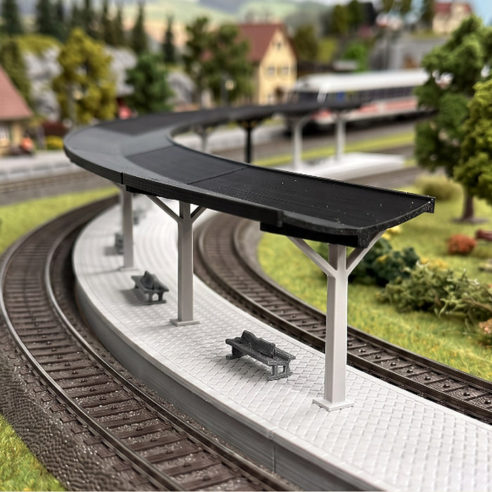 H0 - Modulair Station - Tussen Radius R2 en R3