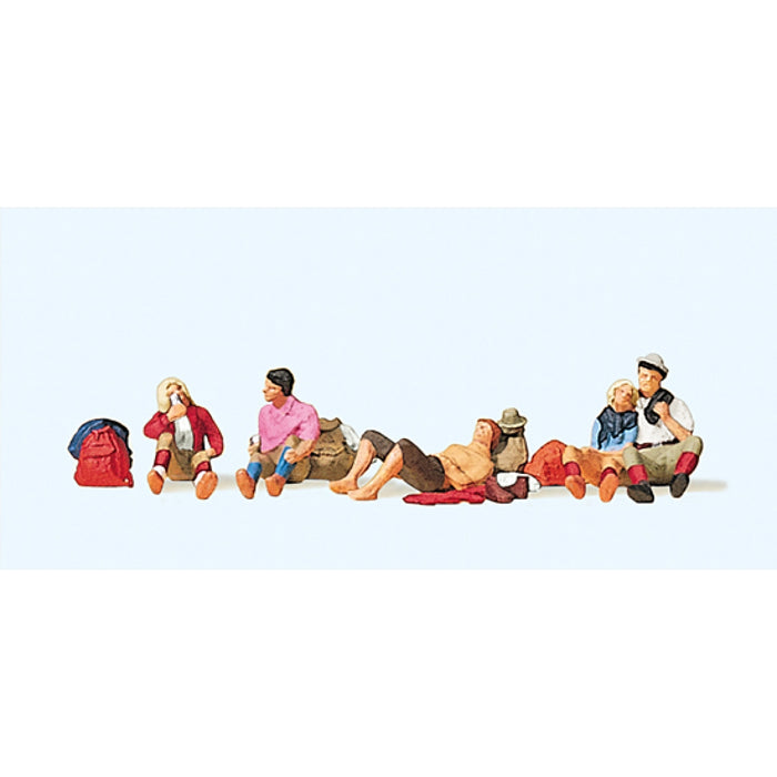 Preiser H0 - 10442 - Set van Rustende Mensen + Toebehoren