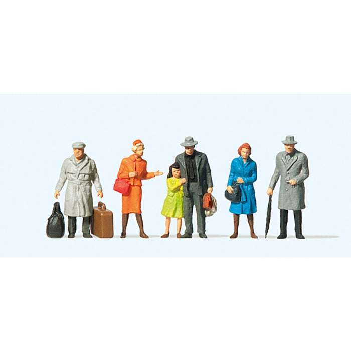 Preiser H0 - 14044 - Set van 6x Reizigers met Toebehoren