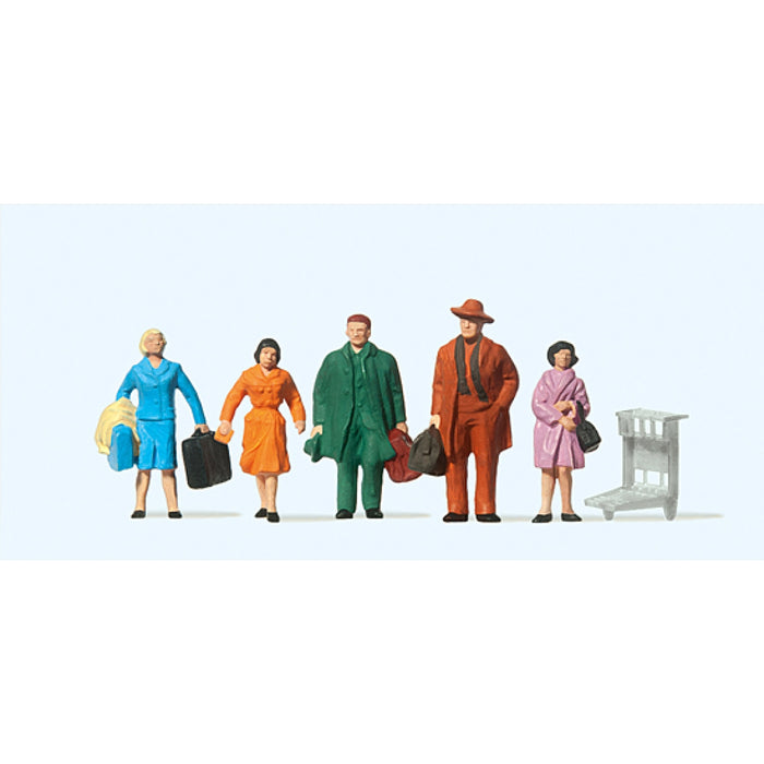 Preiser H0 - 14104 - Set van 5x Reizigers met Toebehoren